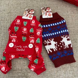 Pet Holiday Christmas pajama and reindeer sweater